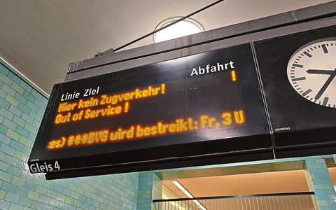 Hinweis auf den Streik am 27. und 28. Februar - Foto: via dts Nachrichtenagentur