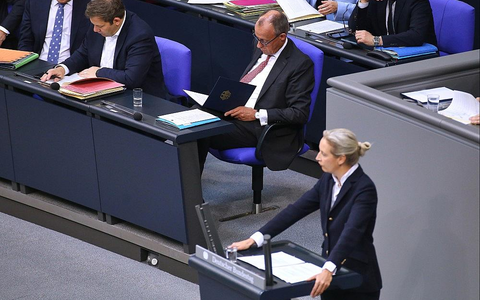 Lars Klingbeil, Friedrich Merz, Alice Weidel (Archiv) - Foto: via dts Nachrichtenagentur