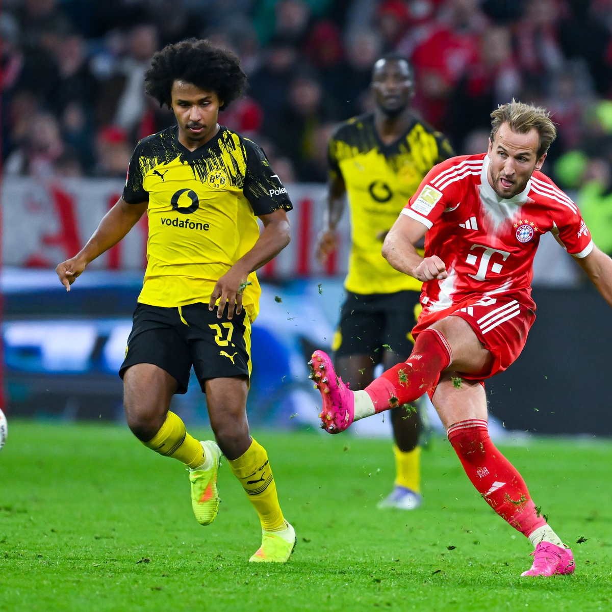 Trifft er wieder gegen den BVB? Bayern-Torjäger Harry Kane. (Archivbild) - Foto: Sven Hoppe/dpa