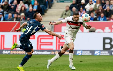 Mathias Pereira Lage köpft zum 1:0 für St. Pauli ein. - Foto: Heiko Becker/dpa