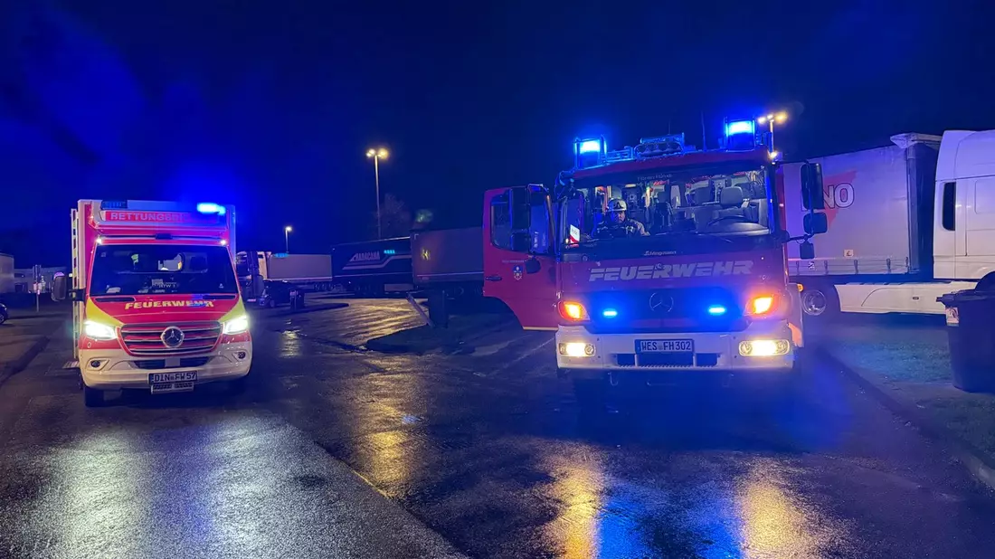 FW Hünxe: Medizinischer Notfall auf Rastplatz - Bild: presseportal.de