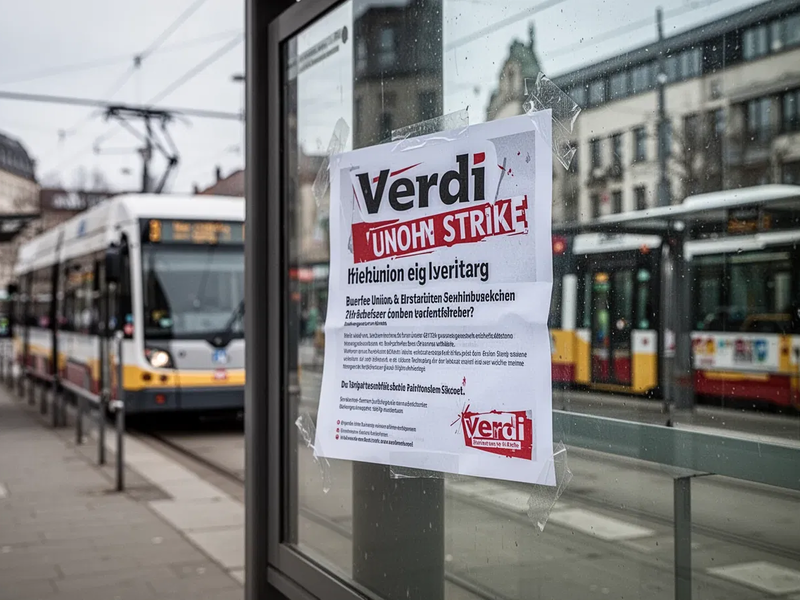 Verdi-Lahmlegung: Deutschlandweit rollen ab Freitag keine Busse und Bahnen - Foto: über boerse-global.de