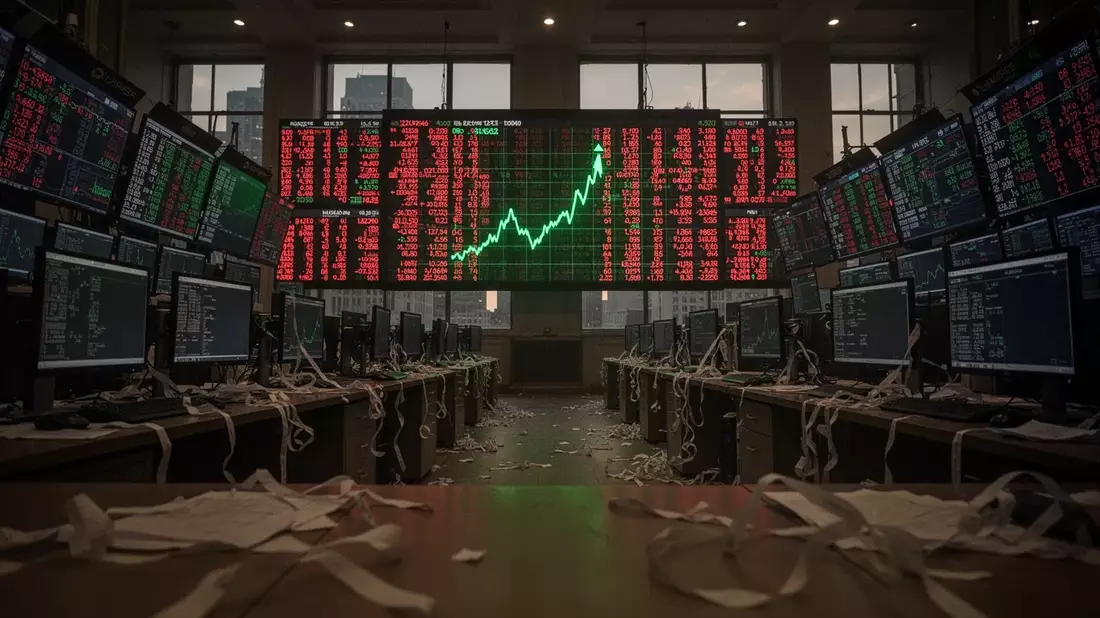 Dow Jones: Nur ein Plus im Blutbad - Bild: über boerse-global.de