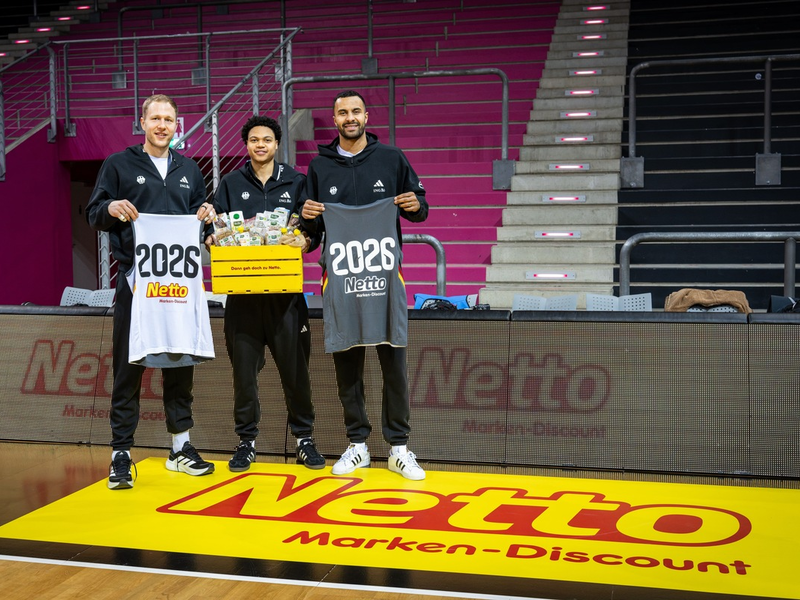 Gemeinsam für bewusste Ernährung: Netto steigt als offizieller Ernährungspartner bei den deutschen Basketball-Nationalmannschaften ein - Foto: presseportal.de