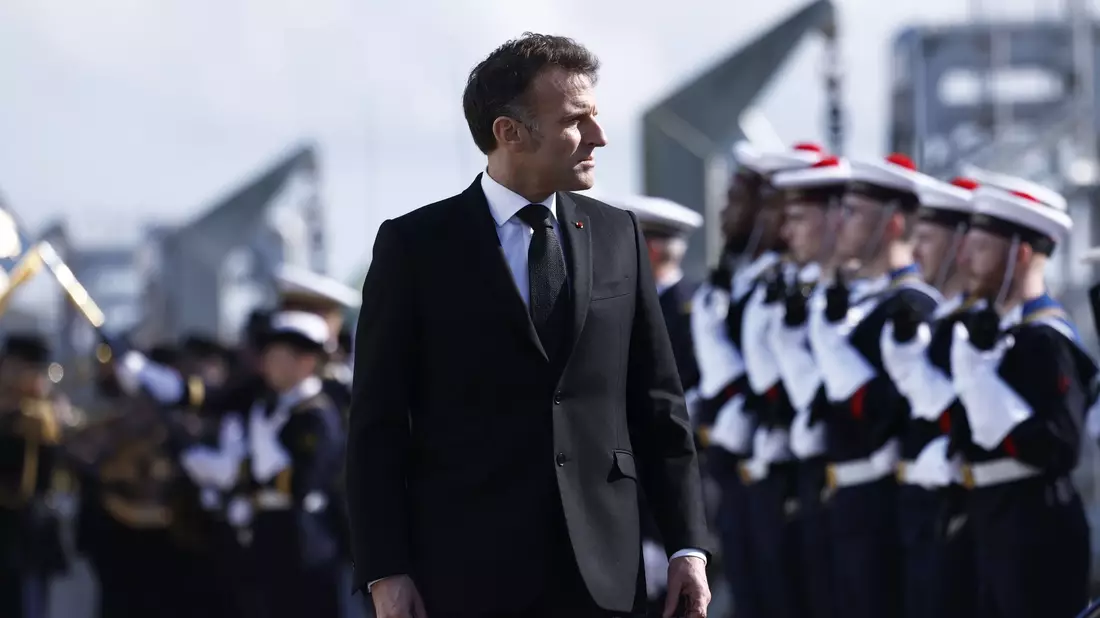 Für Macron steht fest: Die Abschreckung muss glaubhaft bleiben. - Bild: Yoan Valat/Pool EPA/AP/dpa