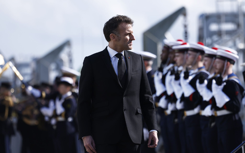 Für Macron steht fest: Die Abschreckung muss glaubhaft bleiben. - Foto: Yoan Valat/Pool EPA/AP/dpa
