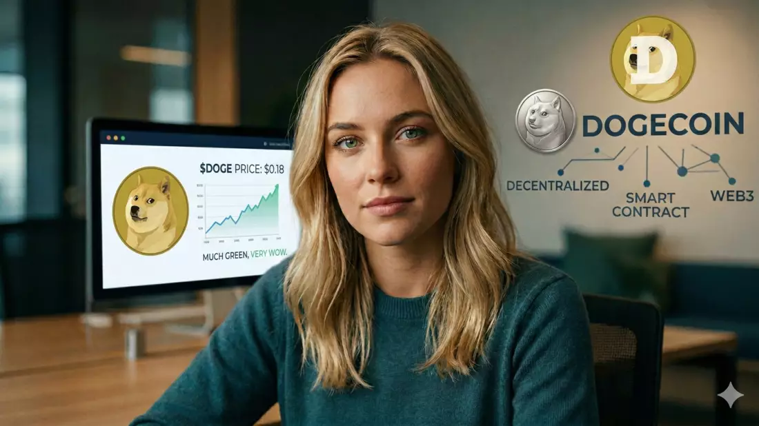Dogecoin price, DOGE today, meme coin news, Illustration mit AI erstellt.