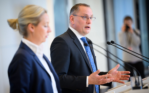 Die AfD-Fraktionsspitze um Alice Weidel und Tino Chrupalla hatte einen Ausschluss Wenzels beantragt. - Foto: Bernd von Jutrczenka/dpa