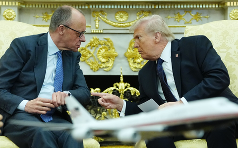 Trump lobt Merz.  - Foto: Kay Nietfeld/dpa