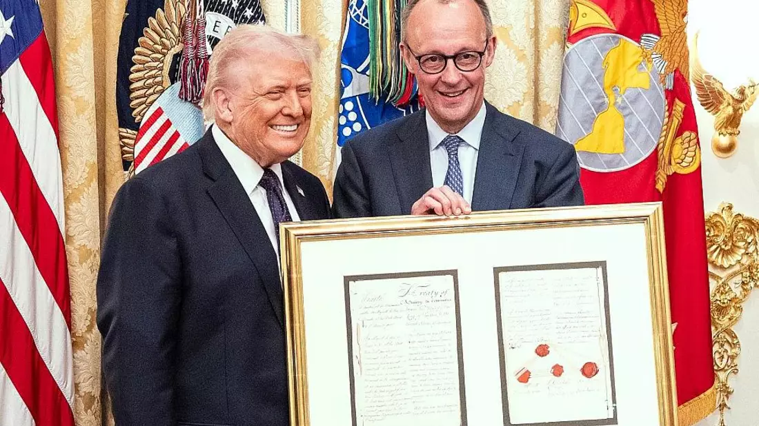 Donald Trump und Friedrich Merz am 03.03.2026 - Bild: Bergmann, Guido/BPA via dts Nachrichtenagentur