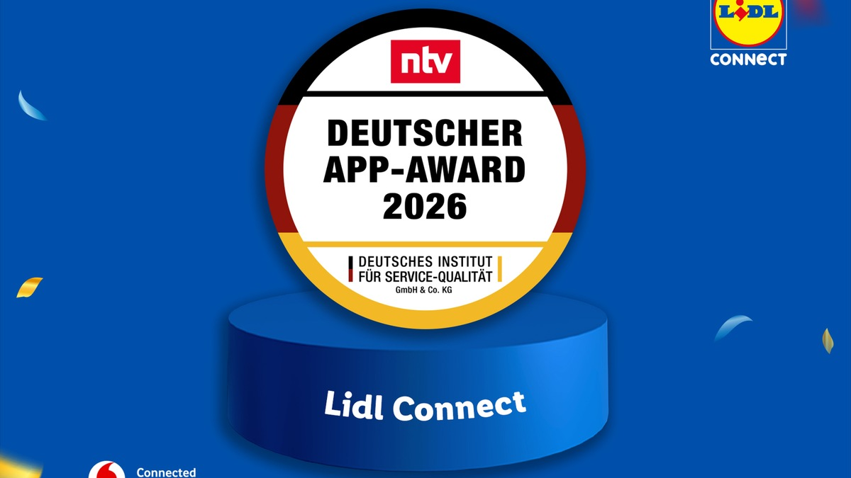 Lidl Connect erhält Deutschen App-Award 2026 / Auszeichnung bestätigt hohe Nutzerzufriedenheit und einfache mobile Tarifverwaltung - Foto: presseportal.de