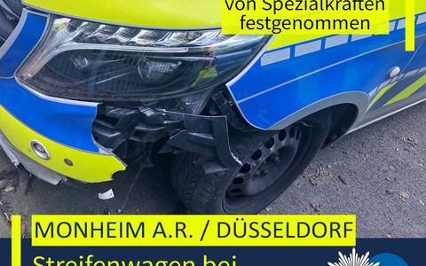 POL-ME: Streifenwagen bei Verfolgungsfahrt verunfallt: Tatverdächtiger von Spezialkräften festgenommen - 2603020 - Foto: presseportal.de