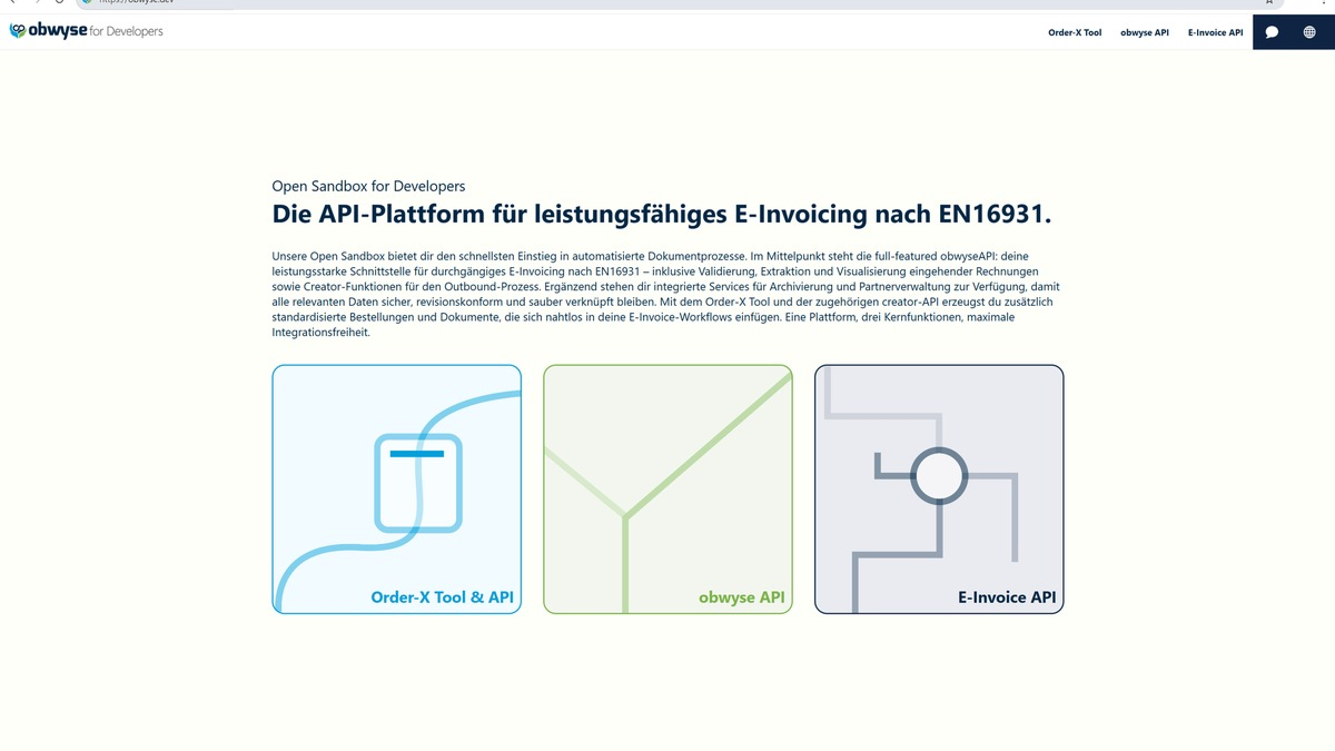 OXSEED veröffentlicht umfangreiche API-Collection zur E-Rechnungspflicht / obwyse.dev kommt zusätzlich mit kostenlosem Generator für Order-X Bestellungen - Foto: presseportal.de