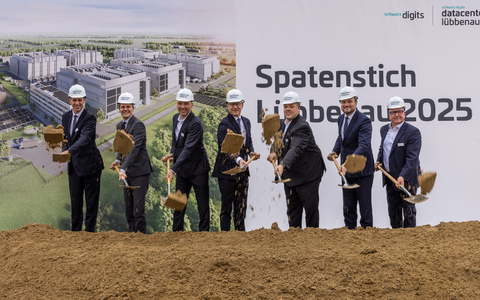Im November war der Spatenstich für das Schwarz-Digits-Rechenzentrum. (Archiv) - Foto: Frank Hammerschmidt/dpa Im November war der Spatenstich für das Schwarz-Digits-Rechenzentrum. (Archiv) - Foto: Frank Hammerschmidt/dpa