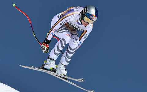 Emma Aicher rast auch in Val di Fassa auf das Podest. - Foto: Marco Trovati/AP/dpa