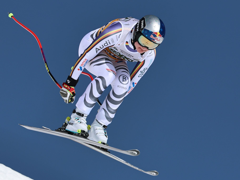 Emma Aicher rast auch in Val di Fassa auf das Podest. - Foto: Marco Trovati/AP/dpa