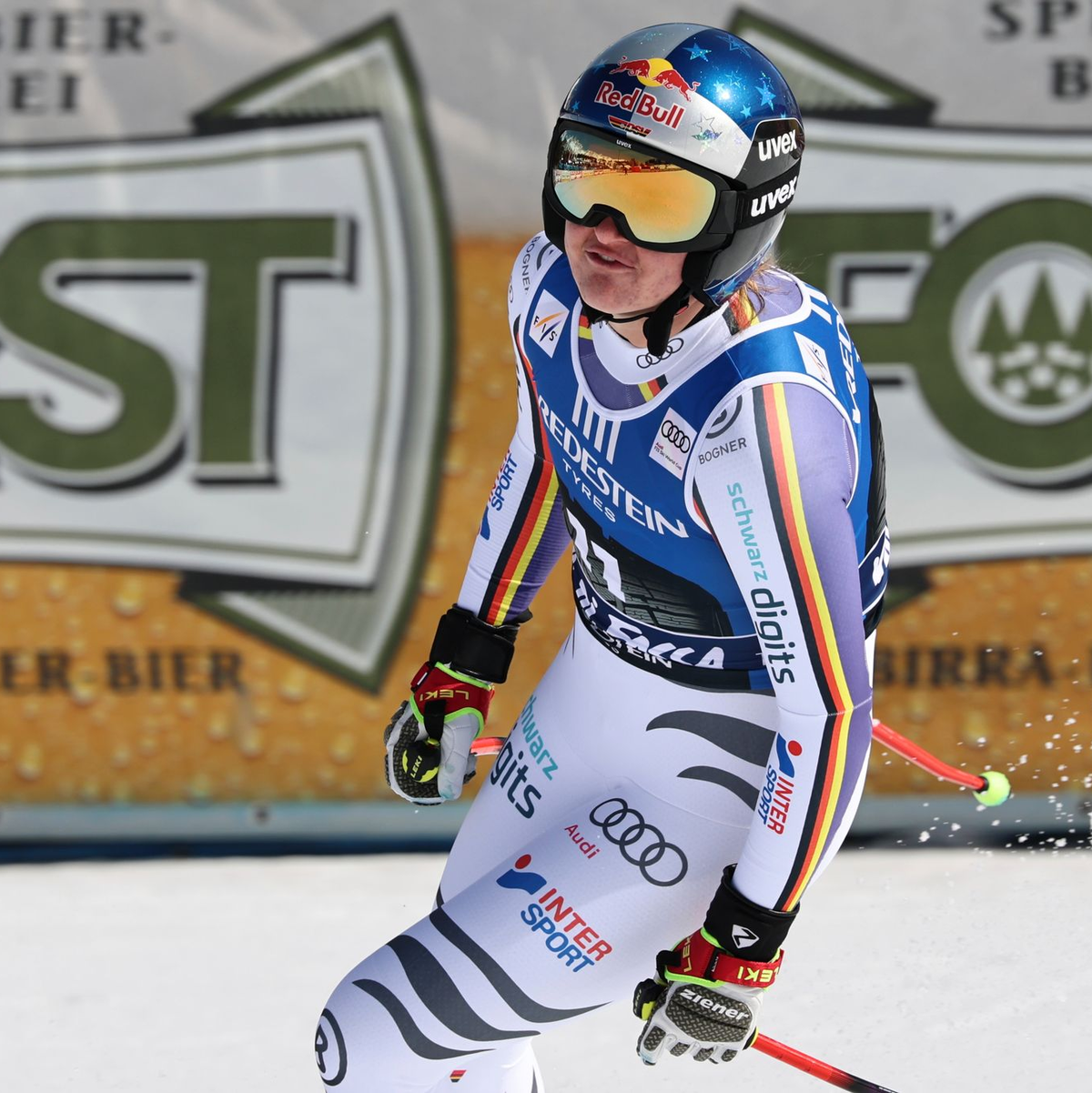 Emma Aicher fehlte nur ein Wimpernschlag zum Sieg. - Foto: Marco Trovati/AP/dpa