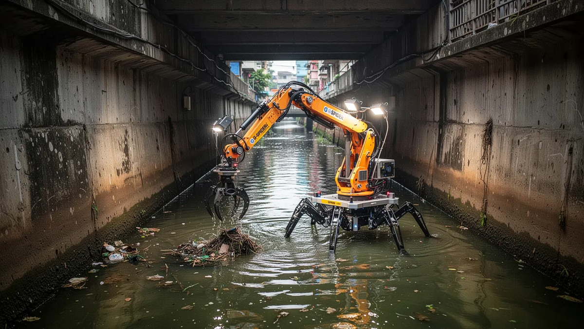 G-SPIDER: KI-Roboter reinigt Kanäle und schützt Arbeiter - Foto: über boerse-global.de