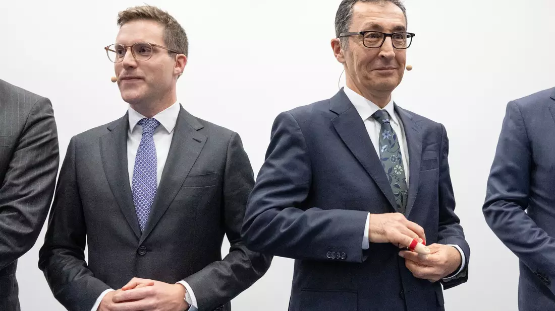 Müssen nach der Wahl aller Voraussicht nach miteinander regieren: Manuel Hagel und Cem Özdemir. (Archivbild) - Bild: Marijan Murat/dpa