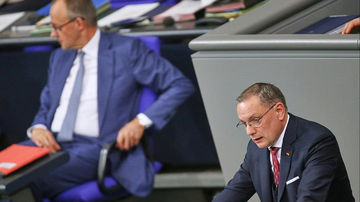 Friedrich Merz und Tino Chrupalla (Archiv) - Foto: via dts Nachrichtenagentur