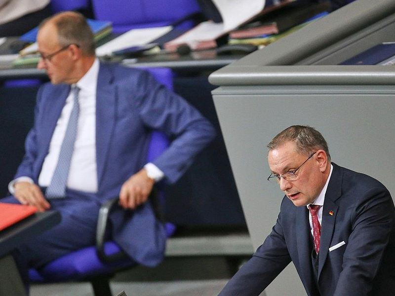 Friedrich Merz und Tino Chrupalla (Archiv) - Foto: via dts Nachrichtenagentur