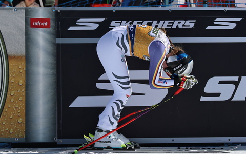 Erlebte wechselhafte Tage in Val di Fassa: Emma Aicher. - Foto: Marco Trovati/AP/dpa