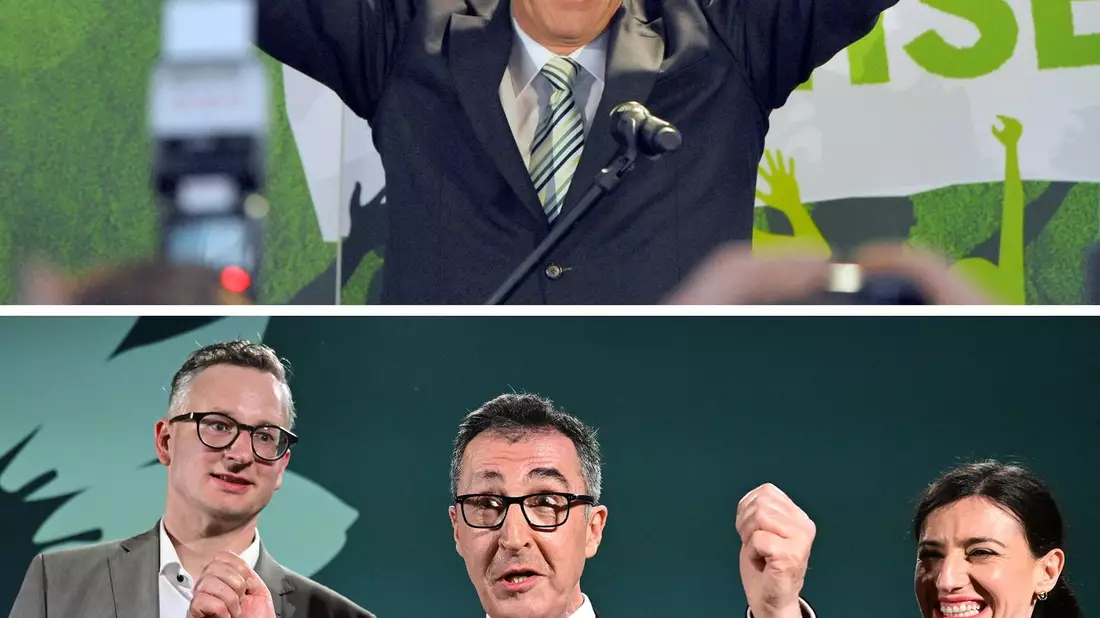 Hat diese Krawatte Glück gebracht? Schon Kretschmann trug das selbe Modell 2011.  - Bild: Uwe Anspach/Bernd Weißbrod/dpa