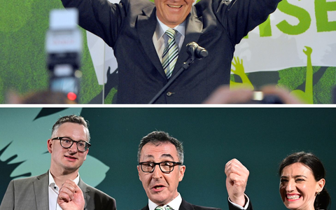 Hat diese Krawatte Glück gebracht? Schon Kretschmann trug das selbe Modell 2011.  - Foto: Uwe Anspach/Bernd Weißbrod/dpa