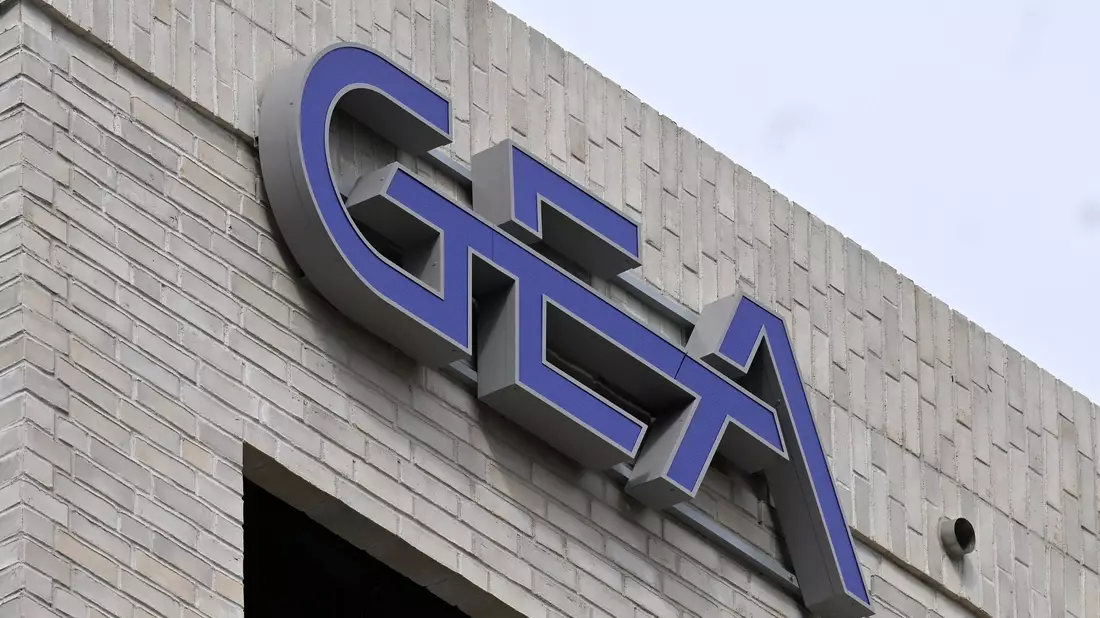 Gea-Logo am Düsseldorfer Unternehmenssitz (Archivbild) - Bild: Roberto Pfeil/dpa