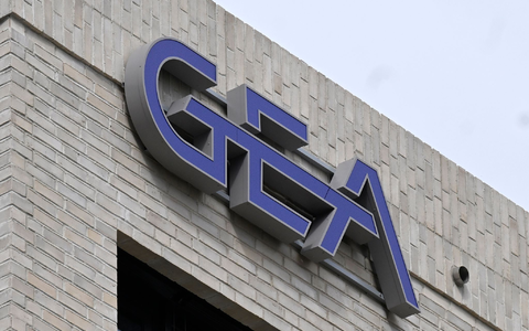 Gea-Logo am Düsseldorfer Unternehmenssitz (Archivbild) - Foto: Roberto Pfeil/dpa