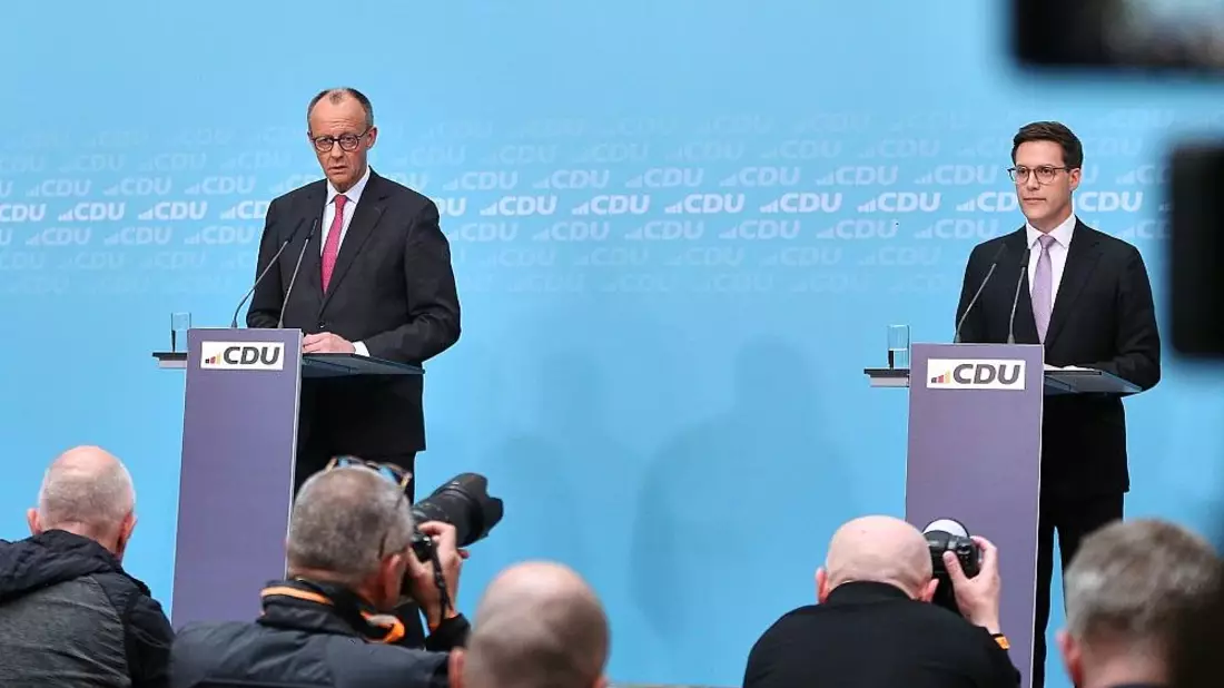 Friedrich Merz und Manuel Hagel am 09.03.2026 - Bild: via dts Nachrichtenagentur