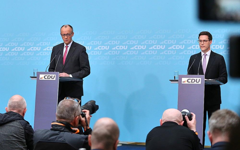 Friedrich Merz und Manuel Hagel am 09.03.2026 - Foto: via dts Nachrichtenagentur