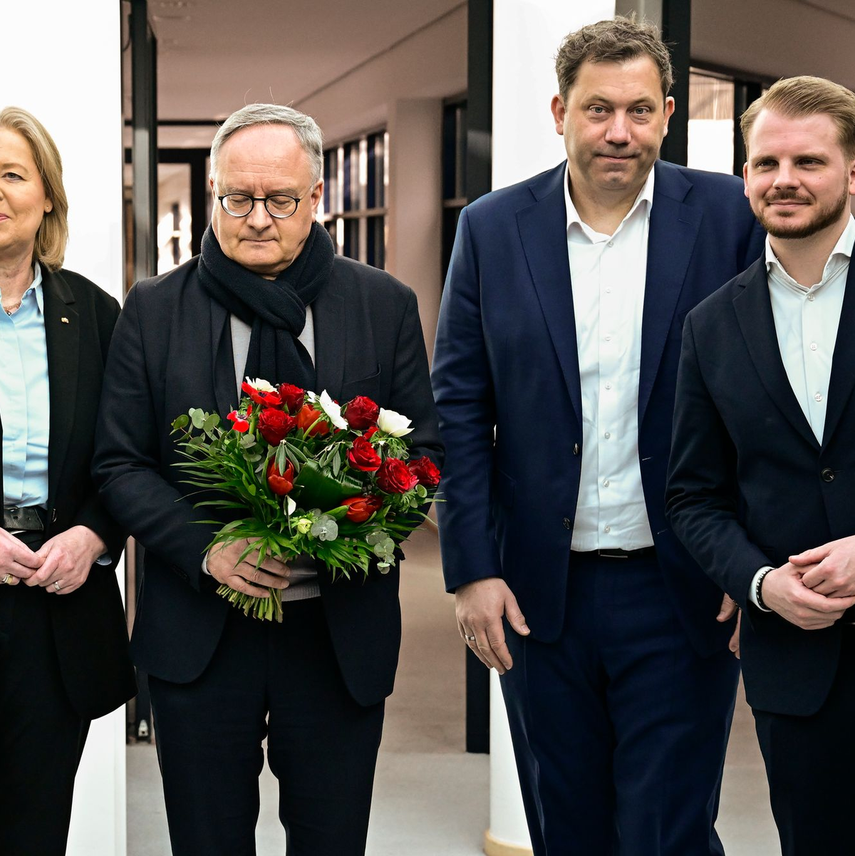 Bemühtes Lächeln in der SPD-Spitze.  - Foto: Tobias Schwarz/AFP POOL/dpa