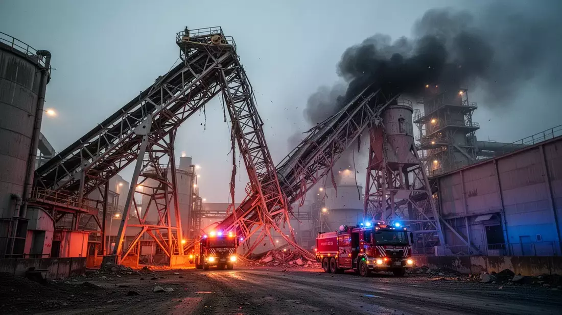 Feuer bei Zementwerk in Ennigerloh: Förderband stürzt ein - Bild: über boerse-global.de