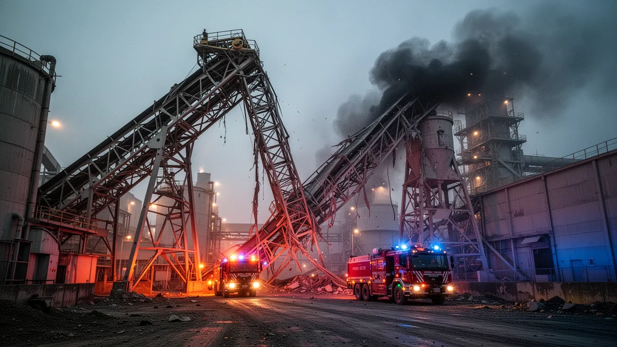 Feuer bei Zementwerk in Ennigerloh: Förderband stürzt ein - Foto: über boerse-global.de