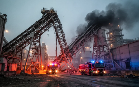 Feuer bei Zementwerk in Ennigerloh: Förderband stürzt ein - Foto: über boerse-global.de