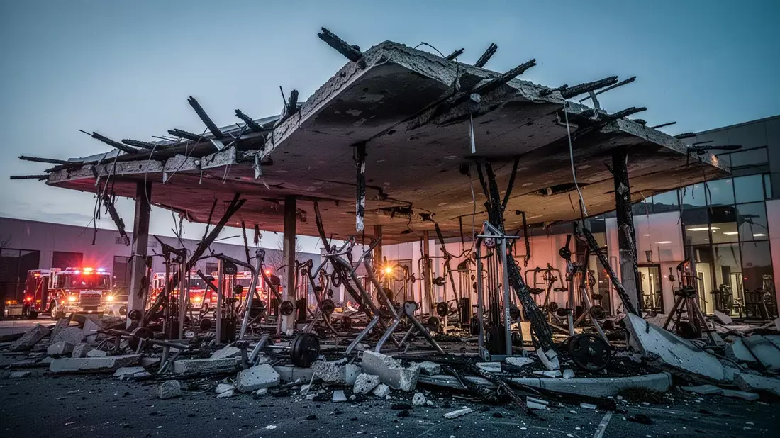 Fitnessstudio in Neunkirchen nach Großbrand komplett zerstört - Bild: über boerse-global.de