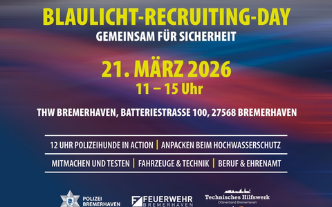 FW Bremerhaven: Gemeinsame Pressemitteilung: Blaulicht-Recruiting-Tag in Bremerhaven - Entdecke deinen Weg im Einsatzdienst - Foto: presseportal.de