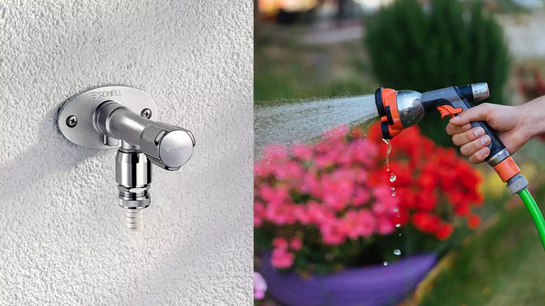 Außenwandarmatur POLAR II von SCHELL / Gut vorbereitet in die Gartensaison: Wasserversorgung im Außenbereich - Bild: presseportal.de