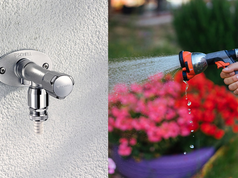 Außenwandarmatur POLAR II von SCHELL / Gut vorbereitet in die Gartensaison: Wasserversorgung im Außenbereich - Foto: presseportal.de