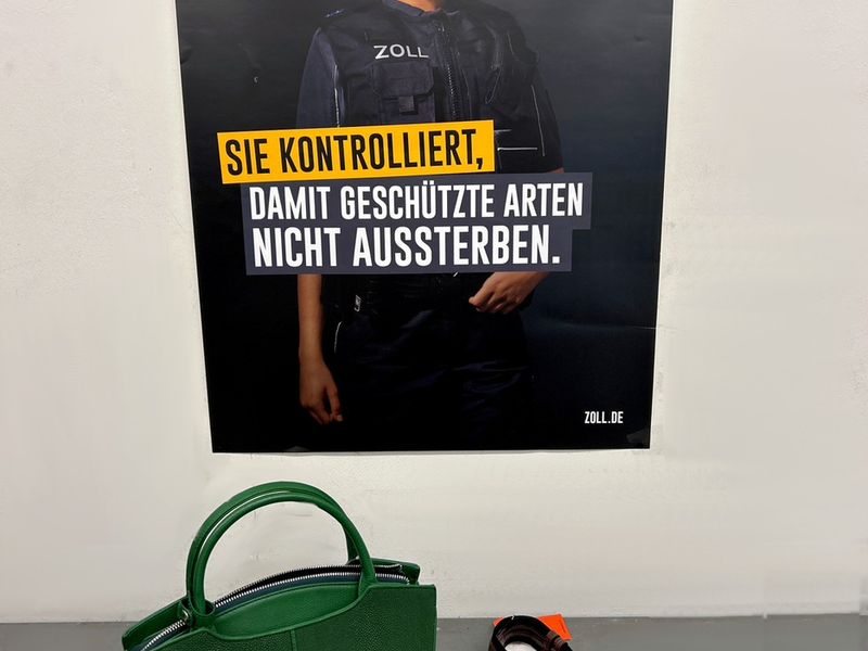 HZA-SI: ZOLL stellt Handtaschen aus artengeschütztem Leder sicher - Foto: presseportal.de