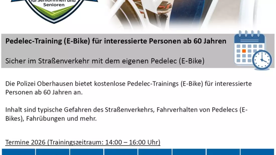 POL-OB: Pedelec-Trainings der Polizei Oberhausen für Seniorinnen und Senioren - Bild: presseportal.de