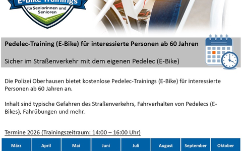 POL-OB: Pedelec-Trainings der Polizei Oberhausen für Seniorinnen und Senioren - Foto: presseportal.de