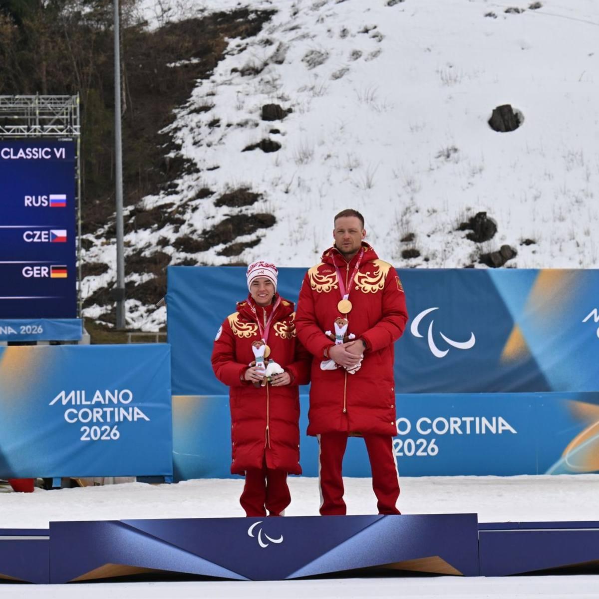Erneut Siegerehrung mit deutscher und russischer Beteiligung. - Foto: Martin Schutt/dpa
