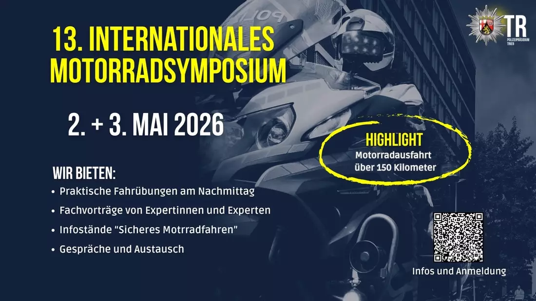 POL-PPTR: 13. Motorradsymposium 2026 - jetzt anmelden und mitfahren! - Bild: presseportal.de