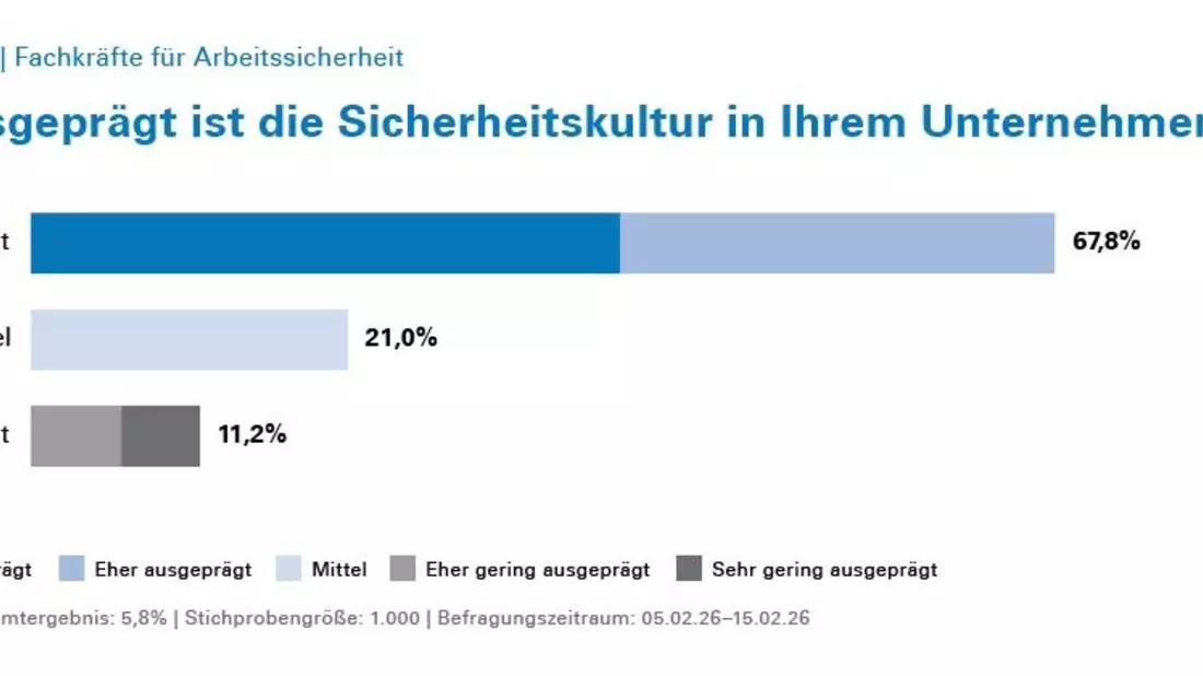 Umfrage zur Arbeitssicherheit: Sicherheitskultur in deutschen Unternehmen nicht immer gut ausgeprägt - Bild: presseportal.de