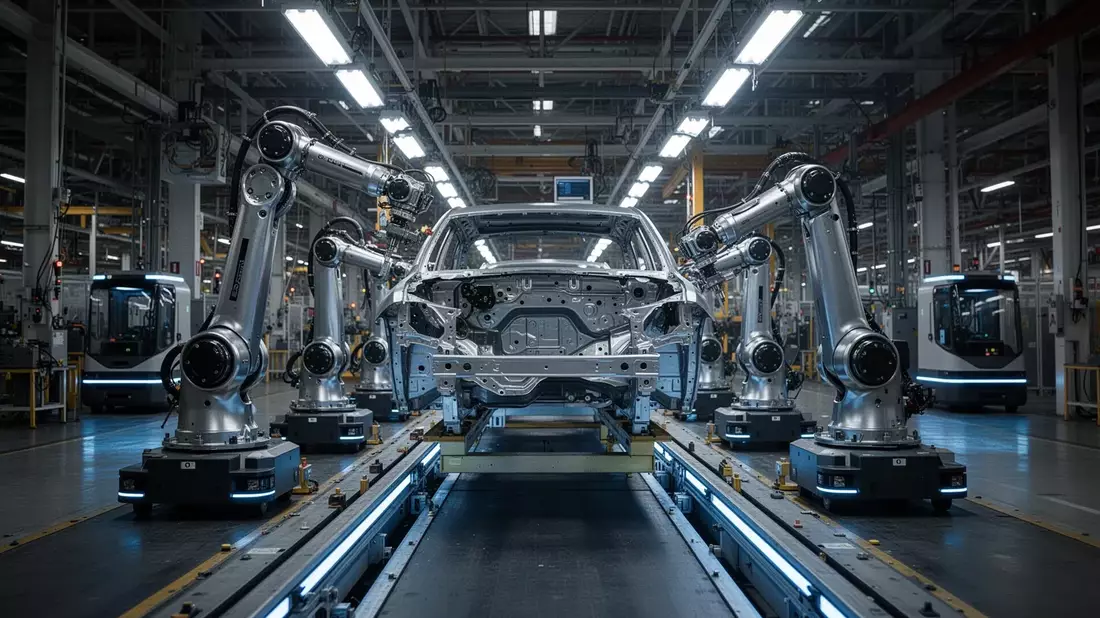 Roboter übernehmen die Autofabriken - Bild: über boerse-global.de