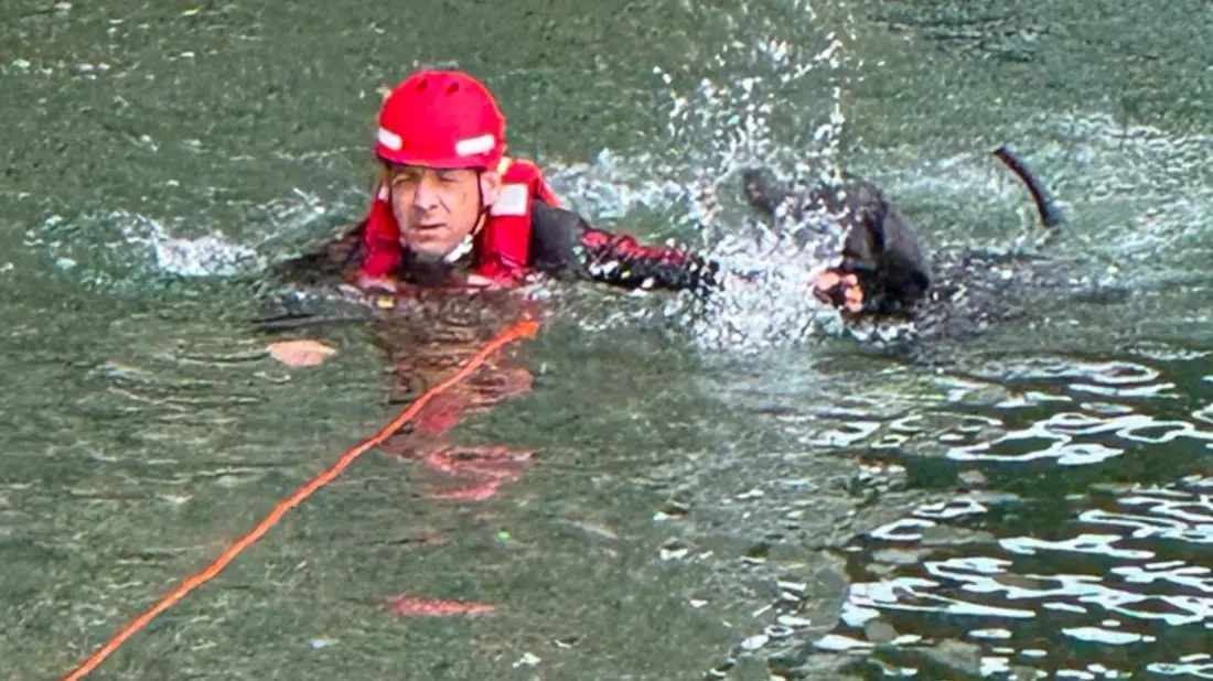 FW-M: Vier Pfoten auf Abwegen - Feuerwehr rettet Hund aus Isar (Oberföhring) - Bild: presseportal.de
