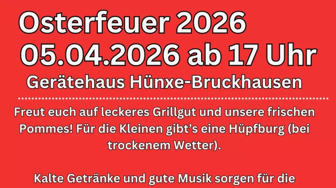 FW Hünxe: Osterfeuer der Einheit Bruckhausen - Bild: presseportal.de