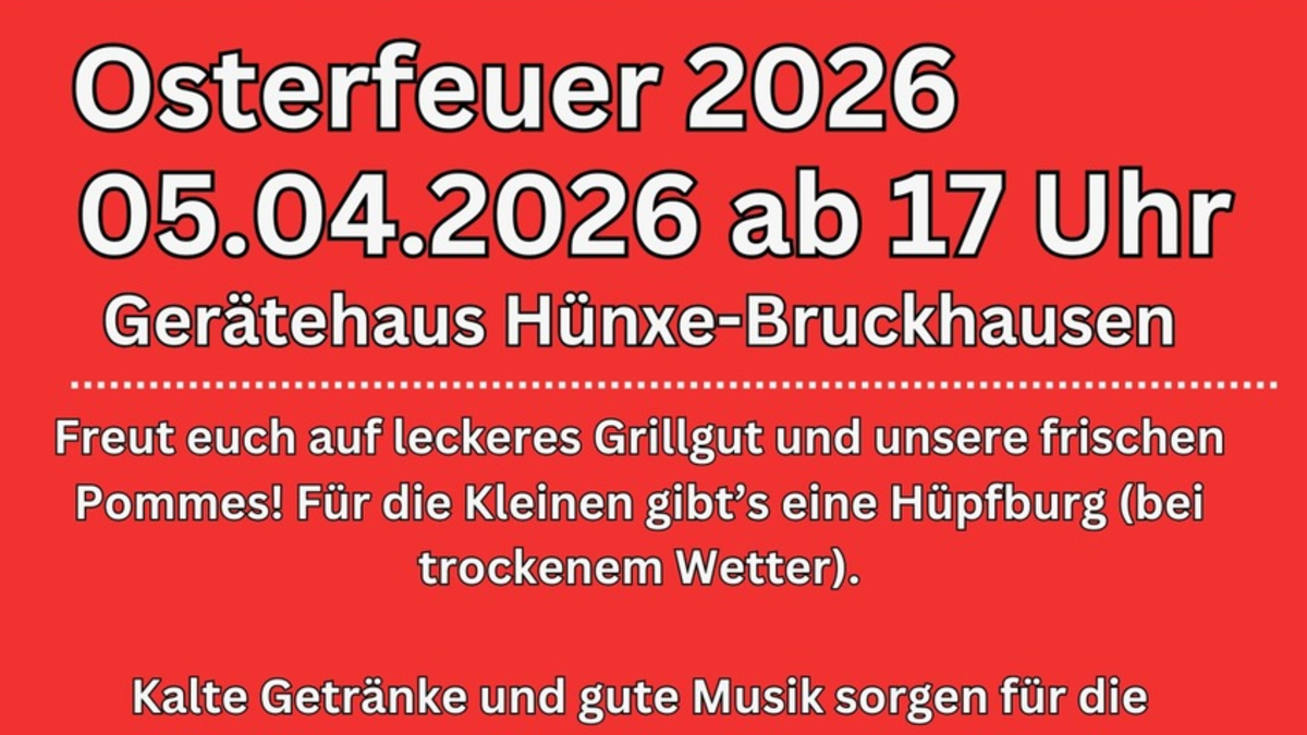 FW Hünxe: Osterfeuer der Einheit Bruckhausen - Foto: presseportal.de